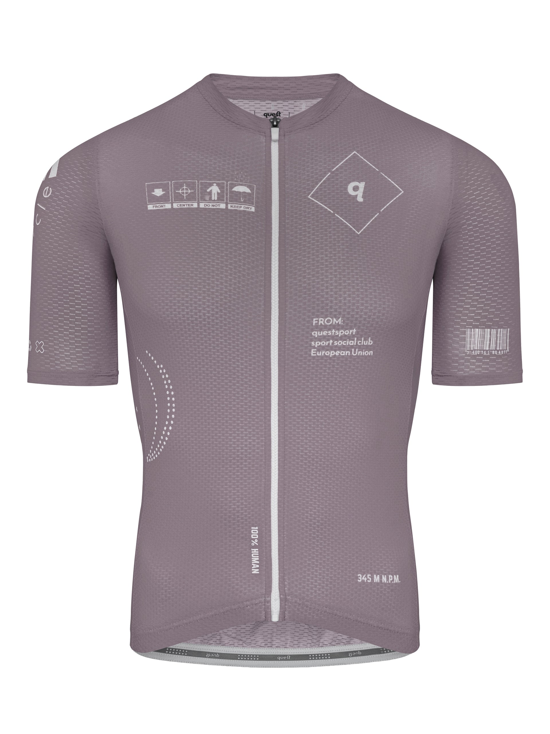 Radtrikot QUEST Details Beige – Leichtes Race-Fit-Trikot