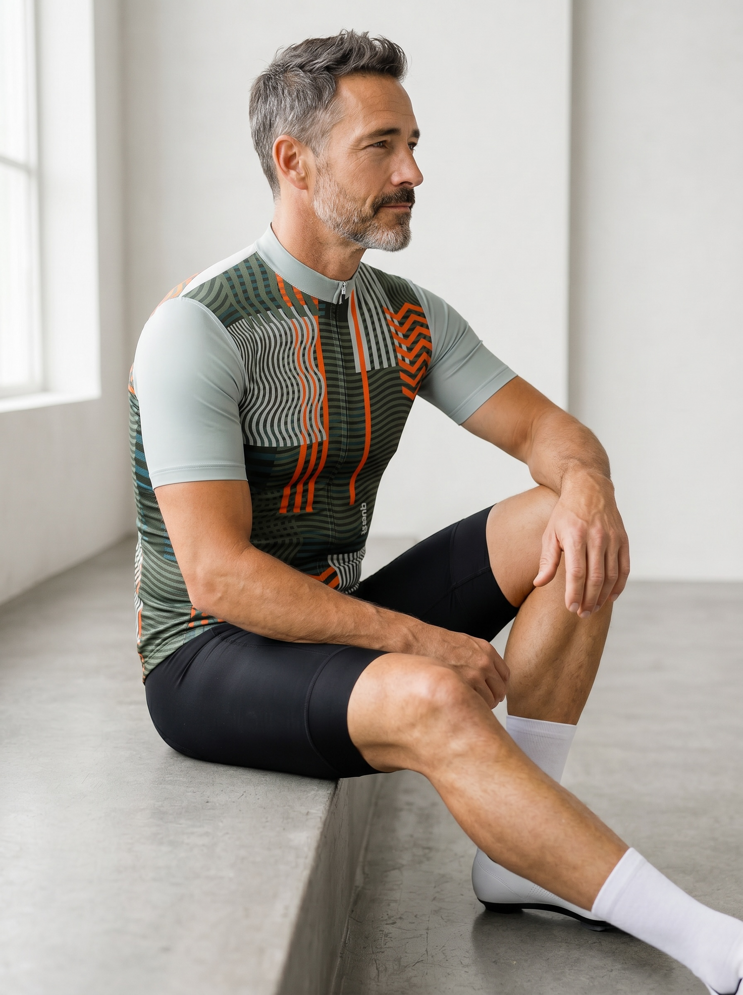 Koszulka Kolarska Męska Quest Geometric Retro Merino | Premium